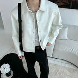 Riolio American Street High-end Coat Trendy Leather Jacket Korean Elegant 2025 Spring Men's New PU Lapel Slim Loose Jacket Aesthetic
