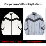 Riolio  Night Reflective Jacket Men Outdoor Running Cycling High Visibility Safety Clothes Fashion Spliced Stand Collar Windproof Coats