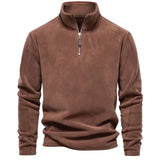 Riolio New Autumn Winter Thicken Warm Fleece Jacket for Men Zipper Neck Pullover Brand Quality Men's Sweatshirt Soft Shell Mens Jacket