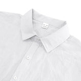 Riolio Summer New Solid Color Linen Men's Shirt Turn-down Collar Short Sleeve Men's Loose Casual Pocket Outdoor Vacation Shirt
