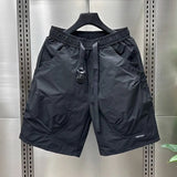 Riolio  Men's Large Pocket Waistband Work Shorts Summer Thin New Loose Straight Half Middle Pants