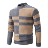 Riolio winter fits men New Men's Black and White Striped Turtleneck Sweater Fashion Long Sleeve Knitted Sheep Wool Sweater