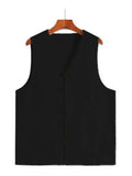 Riolio  Summer Thin Cotton Linen Style Buddhist Layman's Chinese Traditional Shirt Vest Set for Men Retro Hanfu Clothing Ensemble