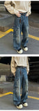 Riolio Cargo jeans men New High Street Gothic Punk Dark Trousers  Harajuku Retro Baggy Jeans Men Street Fashion Straight Leg Pants