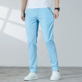 Riolio  4 Color 98% CottonCasual Men's Pants High-quality Luxury Business Classic Fashion Stretch Straight Slim Formal Suit Trousers