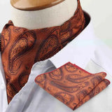 Riolio  Polyester Cravat Pocket Square Set Formal Necktie Handkerchief Ascot Self Tie Polka Dot Paisley Design Gentleman Necktie Gifts