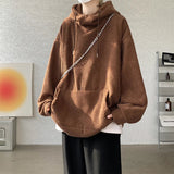 Riolio Harajuku Corduroy Hoodies Men High Quality Streetwear Loose Y2k Hip Hop Hooded Sweatshirts Couple Clothing Female Pullovers