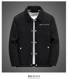 Riolio Winter Jackets for Men Fleece Thicken Warm Corduroy Jackets Male Outwear Fashion Single Breasted Coats Thermal Windbreaker Parka