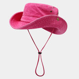 Riolio  Spring and summer new splicing big eaves washed old fishing mountaineering hat men's outdoor travel sun protection sun hat women