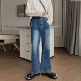 Riolio New Korean Cleanfit Male Jeans Luxury Naples High Waist Wide Legs Denim Pants Fashion Solid Color Retro Premium Elegant Trousers