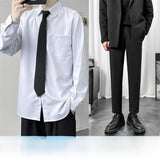 Riolio Casual Leisure Men's Suit Set High School Student Sle Versatile JK Class orm Jaet Straight Cut Casual Long Sve