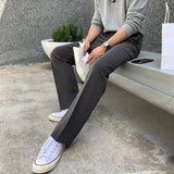 Riolio New Korean Fashion Men Suit Pants Light Luxury Business All-match Straight Slim-fit Casual Trousers Premium Elegant Dress Pants
