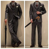 Riolio  Retro Herringbone Men's Blazer Suits Autumn Winter Single-breasted 3-piece Set Jacket vest Pant Thick style Formal Tuxedo Coats