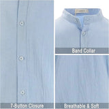 Riolio Men's Long-Sleeved Co·1tton Linen Shirts Spring Summer Single Breasted Shirt Casual Beach Style Lightweight Button Tops