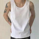 Riolio  Summer New Men's Ribbed Vest Loose Sleeveless Sports Base Layer