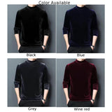 Riolio Men's Velvet Half Turtleneck Pullover T-Shirt Winter Basic Thick Solid Color Long Sleeve Slim Fit T Shirts Tops Male Clothing