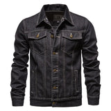 Riolio  New Cotton Denim Jacket Men Casual Solid Color Lapel Single Breasted Jeans Jacket Men Autumn Slim Fit Quality Mens Jackets