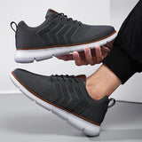 Riolio  New Men's Shoes Lightweight Breathable Knitted Casual Sports Shoes Men's Low Cut Comfortable Walking Shoes Size 39-48