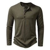 Riolio  Spring Autumn Men Classic Casual Soild Color Shirt Men Fashion Tops Tees Men Slim Fit Long Sleeve Tshirt Tee Shirt