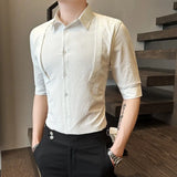 Riolio  New Summer Mid-sleeved Shirt Men Fashionable Men Versatile Shirt