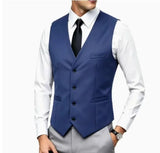 Riolio  Men's Wedding Formal Suit Vest Slim Fit V-Neck Waistcoat Business Party Sleeveless Men's Clothing