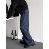 Riolio  American Casual Men New Ice Silk Quick-drying Work Clothes Wide-leg Pants Loose Straight Trousers