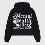 Riolio Mental Health Matters Print Hoodies Women Men Streetwear Oversized Sweatshirt Goth Y2k Top Harajuku Pocket Hoodie Men Clothing