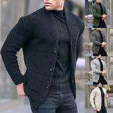 Riolio Men Casual Knitting Cardigan Autumn Winter Sweater Coats Solid Long Sleeve Male Jacket Daily Style Pocket Streetwear Tracksuits