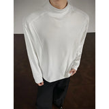 Riolio  Winter Thick T-shirt Men Warm Casual High Neck T Shirt Men Streetwear Korean Loose Long Sleeved T-shirt Mens Top Large Size 5XL