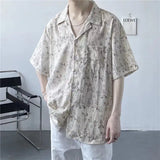 Riolio  Men Clothing Summer Fashion Vintage Print Cuban Collar Hawaiian Beach Shirts Streetwear Casual Harajuku Short Sleeve Loose Tops