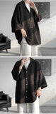 Riolio Ice Silk Shirt Men's High Quality Summer Fashion Brand ins 5-sleeve shirt loose casual masculina camisas hombre