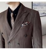 Riolio  Business Men's Clothing  groom suit Wedding suit men 3 Piece jacket vest pants new High-end business suit set dress