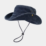 Riolio  Spring and summer new splicing big eaves washed old fishing mountaineering hat men's outdoor travel sun protection sun hat women
