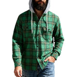 Riolio  Cross-border heavy spring and autumn men's loose hip-hop high-end trend programmer hooded long sleeve shirt J jacket