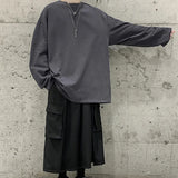 Riolio  Loose Sweatshirts Men Solid T Shirt Neutral Streetwear Fashion Women Korean Clothes Cotton Pullover Long Sleeve T-shirts Man