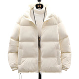 Riolio Simple Parks High-end Cotton Jacket Men Women Autumn and Winter Casual Loose Down Jacket Youth Stand Up Collar Couple Jacket