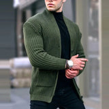 Riolio Men Casual Knitting Cardigan Autumn Winter Sweater Coats Solid Long Sleeve Male Jacket Daily Style Pocket Streetwear Tracksuits