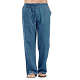 Riolio  Cross-Border Men's Plus Size Cotton Linen Pants Breathable Sweat Absorbent Casual Bell Bottoms Basic Style Stock Available