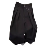 Riolio  Cleanfit High Waist Wide Leg Men's Pants Drapey Ice Silk American Style Casual Business Trousers for Teens And Young Adults