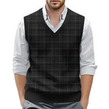 Riolio  Mens Clothes British Style Vest Men Checkered Vest Knitted Pullover Waistcoat Men'S Sleeveless Sweater Knit Vest Man Chaleco Lan