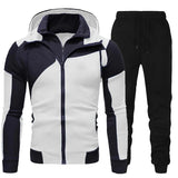 Riolio Men Tracksuits Set Spring Autumn Long Sleeve Hoodie Zipper Jogging Trouser Patchwork Fitness Run Suit Casual Clothing Sportswear