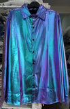 Riolio  Men's shiny long-sleeved shirt summer new men's casual Performance long-sleeved shirt holiday casual shirt