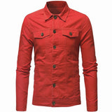 Riolio men cowboy outfit Men's Denim Shirt Spring Summer Men Pure Color Casual Slim Fit Shirts Thin Style Turn Down Collar Shirt