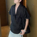 Riolio  Mens T-Shirt Japanese Plain Casual T-Shirt Summer Daily Outdoor Vacation Fashion All-Match Short-Sleeved Top Men'S Clothing