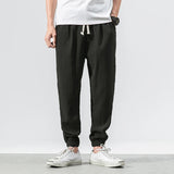 Riolio Cotton Linen Casual Harem Pants Men Joggers Man Summer Trousers Male Chinese Style Baggy Pants Harajuku Clothe