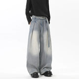 Riolio  Vintage Wash Light Blue Relaxed Fit Jeans 2025 New Arrival High Quality Distressed Denim Pants for Men Streetwear Fashion Youth