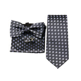 Riolio  Business Men Tie Set With Bowtie Pocket Square Cufflinks Necktie Suit Set Paisley Dot Floral Style New Fashion Classic Bow Tie