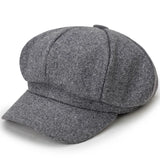 Riolio Woolen Solid Color Beret Fashion Outdoor Cotton Hat Autumn and Winter Windproof Hats Men's and Women's Universal Caps