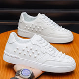 Riolio  New Spring  Autumn Men's Board Shoes Korean Edition Trendy Personality Rivet Men's Single Shoes Versatile Casual Shoes