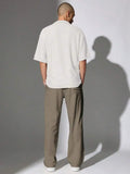 Mens Corduroy Pants With Drawstring Waist Loose Fit Casual Trousers